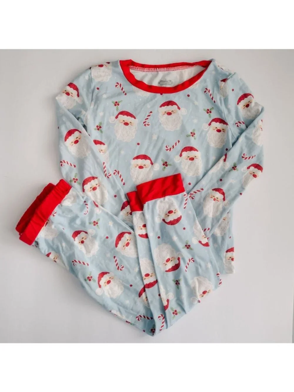 Mud Pie Bamboo Santa Christmas Pajama Set Size 5T Excellent Used Condition